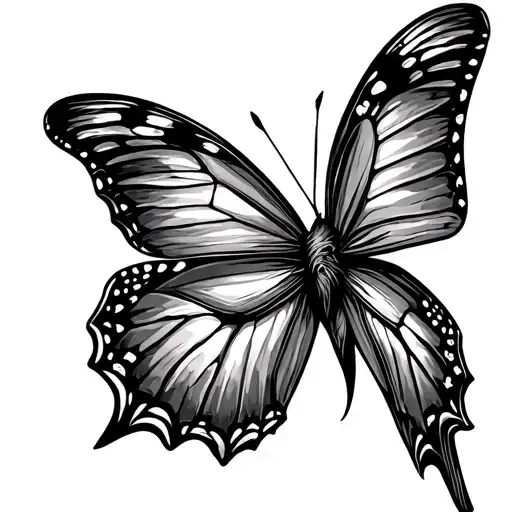 cardinal, butterfly, arrowhead tattoo design idea
