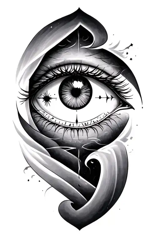 all seeing eye, time waits for no one tattoo design idea