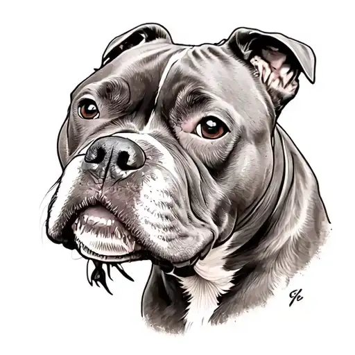 blue staffy tattoo design idea