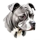 blue staffy tattoo design idea