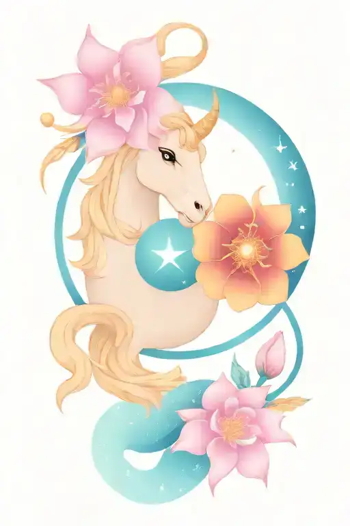 Capricorn constellation intertwined tattoo design idea