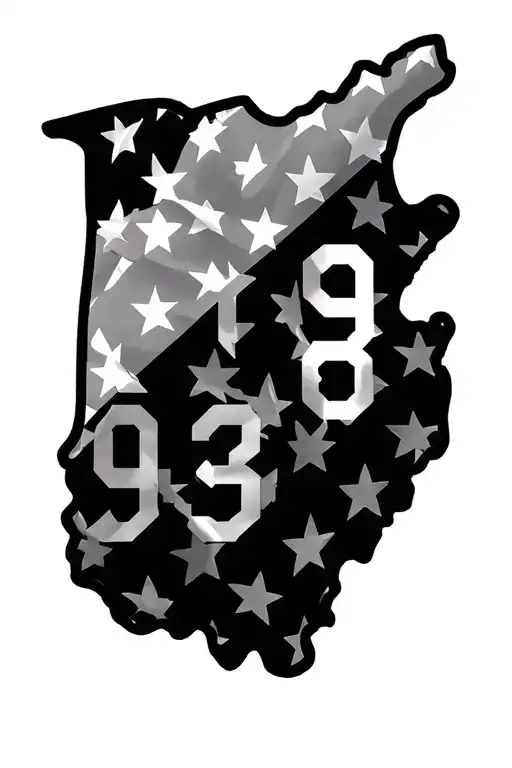 ohio state flag with area code intertwined tattoo design idea