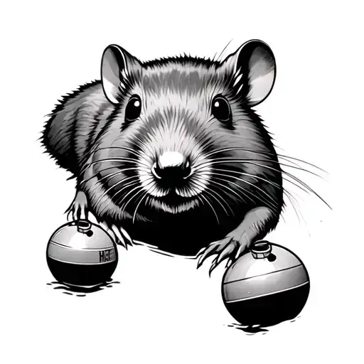 coast gaurd river rat with buoys tattoo design idea