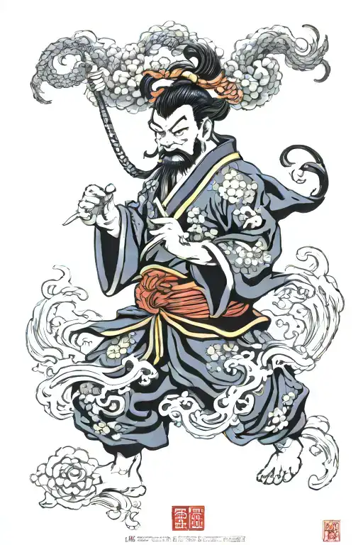 raijin fujin god tattoo design idea