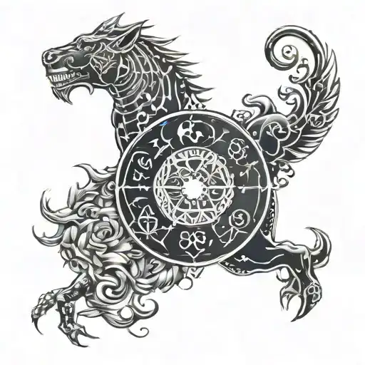 zodiacs sign mix tattoo design idea