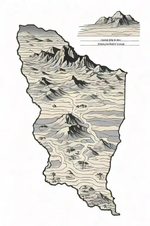 namibian map with mountains and sand dune tattoo design idea