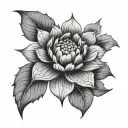 mandala with dot work and peony tattoo design idea