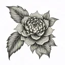 mandala with dot work and peony tattoo design idea