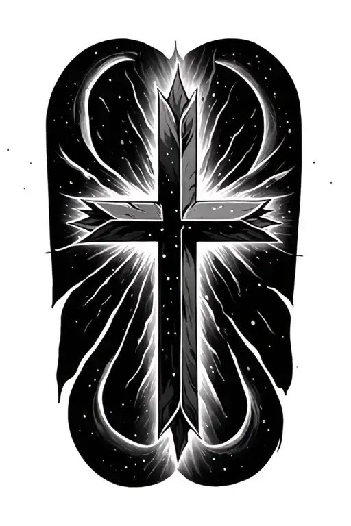 the word purpose within a cross tattoo design idea