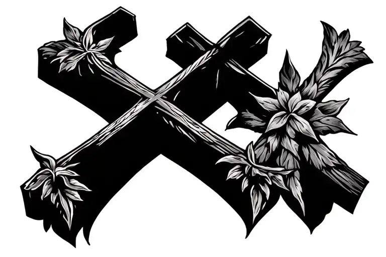 triple cross ranch tattoo design idea