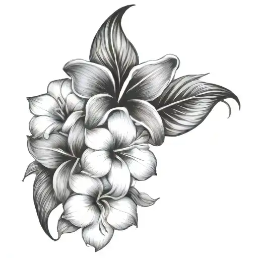 flower hawaii tattoo design idea