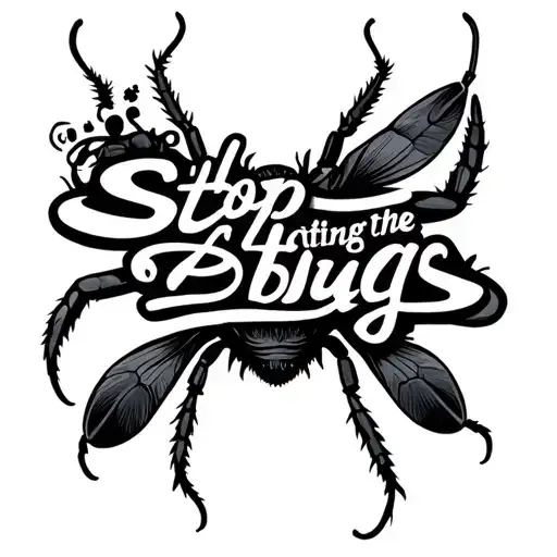 "Stop eating the bugs" neo trad tattoo design tattoo design idea