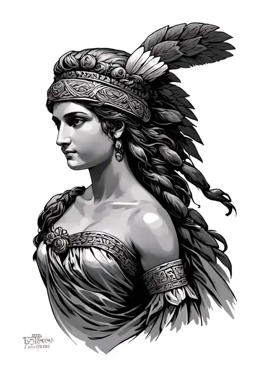 Greek goddess Athena tattoo design idea