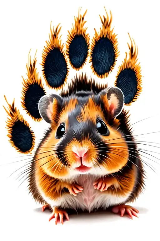 hamster paw print tattoo design idea