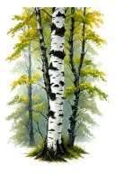 birch trees tattoo design idea
