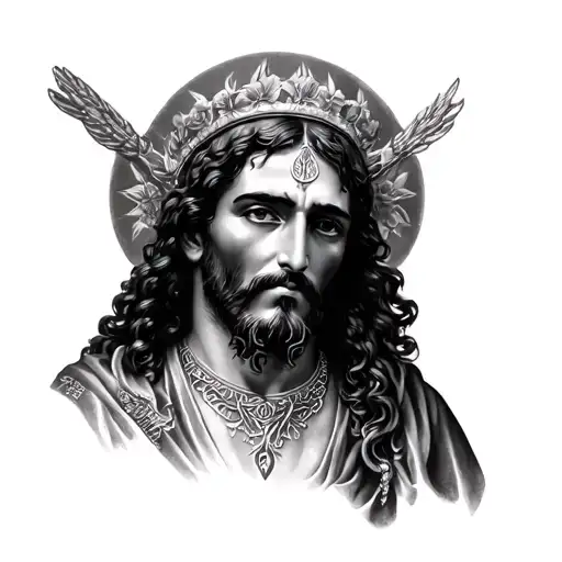 san Judas ta eph'hemin ta ouk eph'hemin tattoo design idea