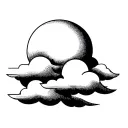 head in the clouds tattoo design idea