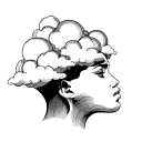 head in the clouds tattoo design idea