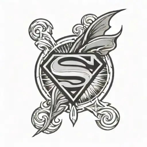 marlin superman logo tattoo design idea