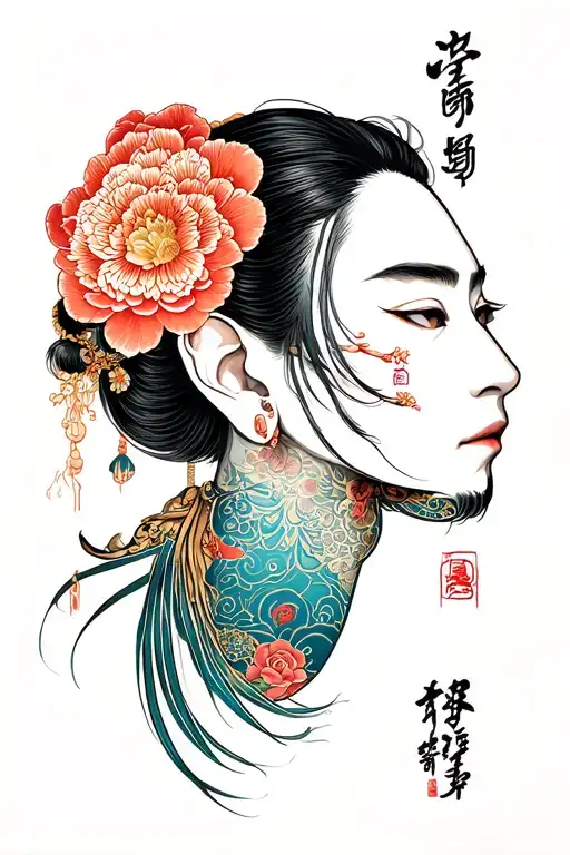 Hugo vertically behind right ear tattoo design idea