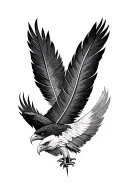 2 eagle feathers tattoo design idea