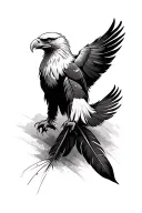 2 eagle feathers tattoo design idea