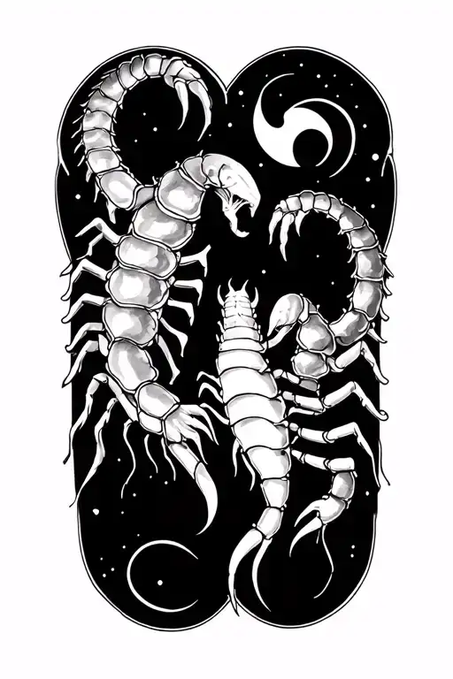 Aquarius, Scorpio, Cancer zodiac family tattoo design idea