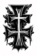 January 17 2024 roman numerals with cross with CMK tattoo design idea