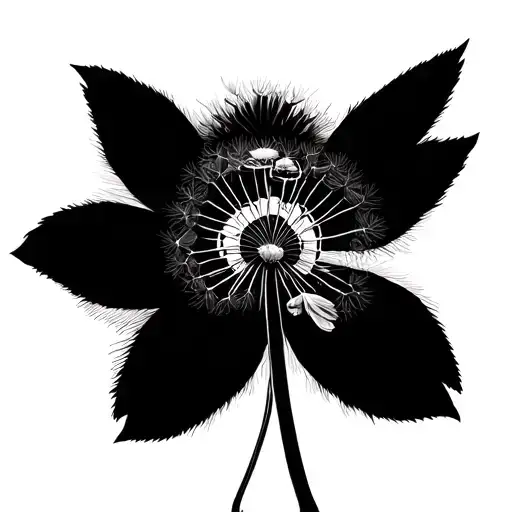 Dandelion and dragonfly tattoo design idea