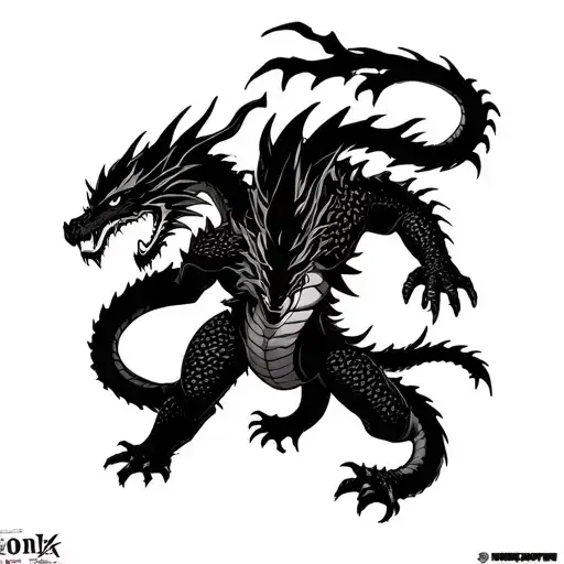 shenron dragon ball z fighting with kaido dragon form tattoo design idea