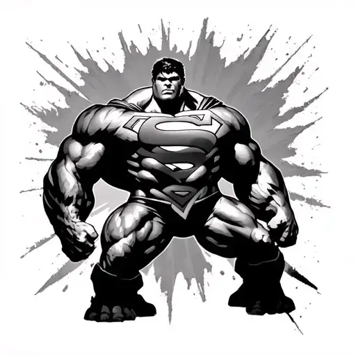 "superman logo" Hulk tattoo design idea