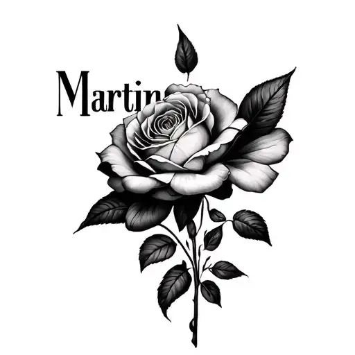 A writing that says "Martina" elegant without wallpapers tattoo design idea