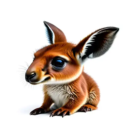cute baby Kangaroo realistic tattoo tattoo design idea