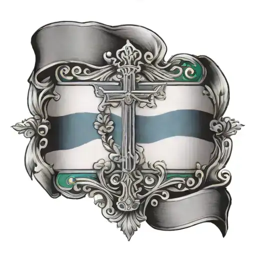 Italian flag Guatemalan flag cross tattoo design idea