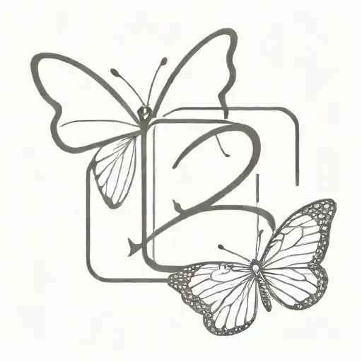 a butterfly that incorporates the 3 numbers 224 incorporated tattoo design idea