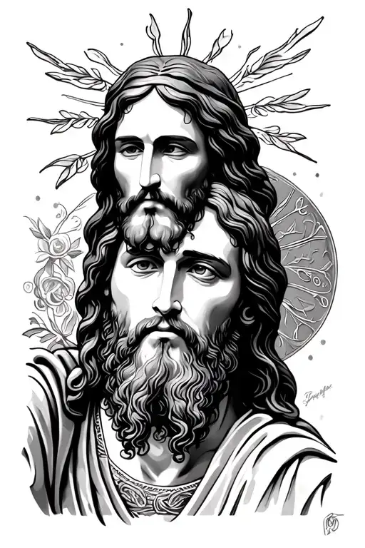 Jesus and Peter  tattoo design idea