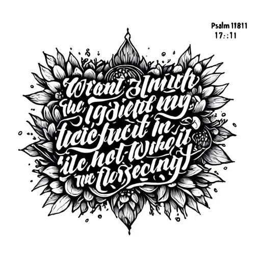 Psalm 118:11 verse written tattoo design idea