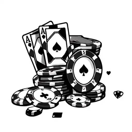 gambling at casino tattoo design idea