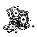 gambling at casino tattoo design idea