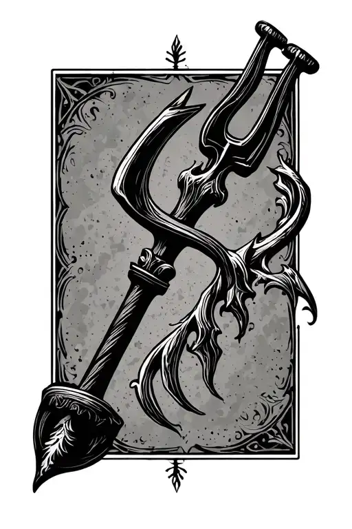 pitchfork simple design tattoo design idea