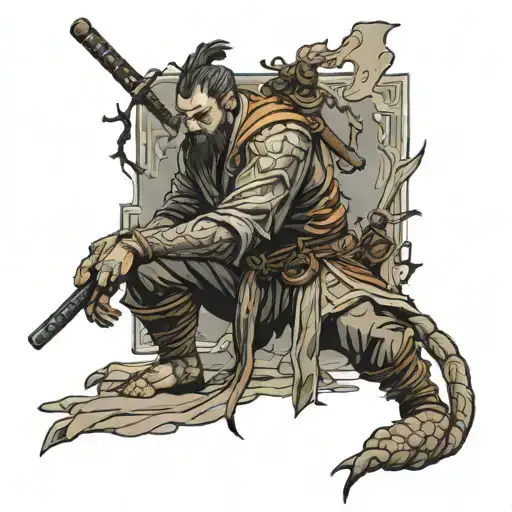 sekiro sculptor byzantine inspired tattoo design idea