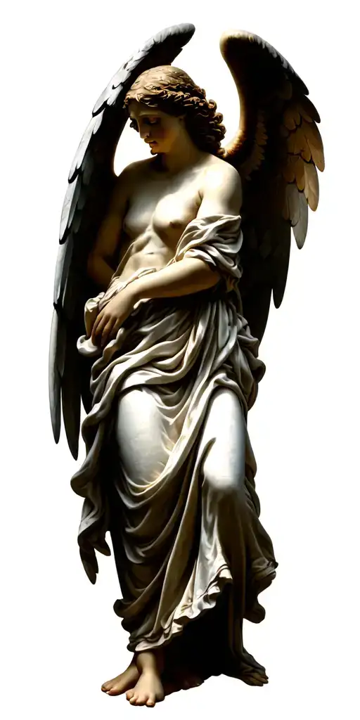 roman painting of angels tattoo design idea