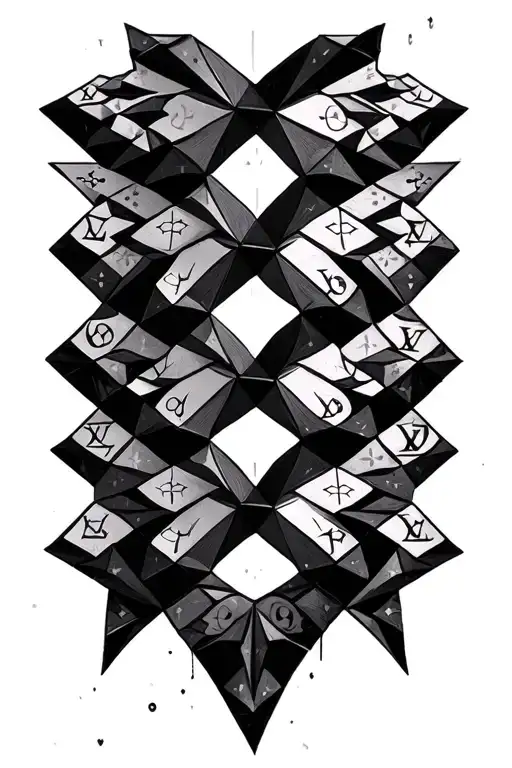 geometric pattern that looks like Louis Vuitton pattern tattoo design idea