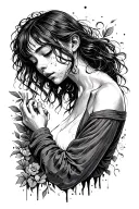 Overthinking, hurt, empty inside, silenced, keep moving forward, want my daughter back, lonely farther tattoo design idea