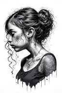 Overthinking, hurt, empty inside, silenced, keep moving forward, want my daughter back, lonely farther tattoo design idea