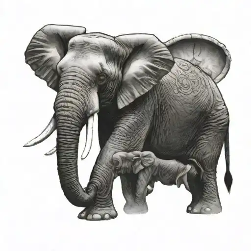 4 Elephant tattoo design idea