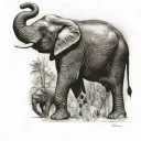 4 Elephant tattoo design idea