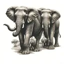 4 Elephant tattoo design idea