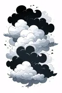 basic cloud shaded background tattoo design idea