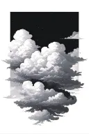 basic cloud shaded background tattoo design idea